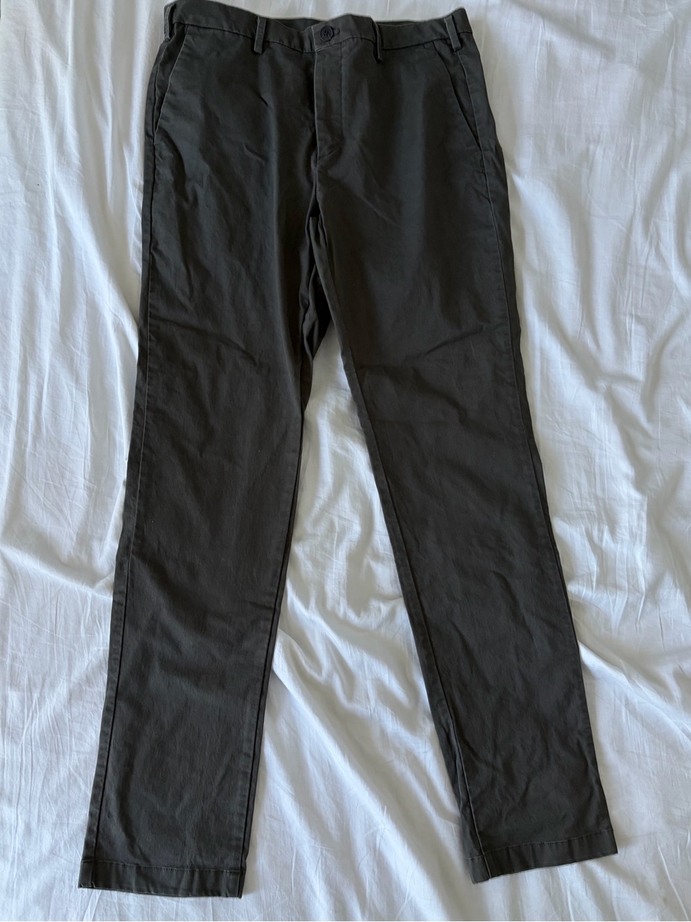 Uniqlo Slim Fit Olive Green Chinos - 33/34